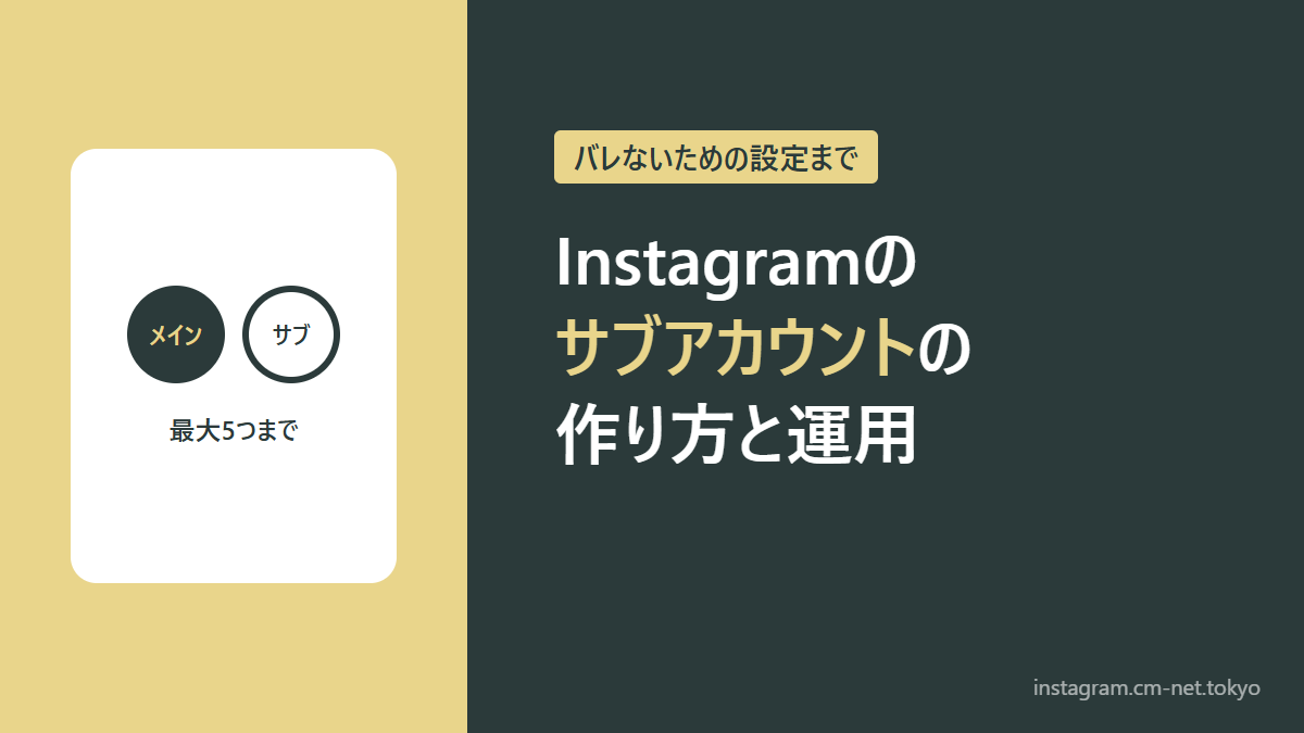 Instagramのサブアカウントの作り方と運用のアイキャッチ図解